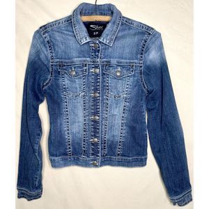 Women’s Silver Jean Jacket, S/P, Blue